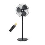 Atomberg Renesa 400mm Pedestal Fan for Home | Silent BLDC Stand Fan | LED Display | 6 Speeds | Remote with Oscillation, Timer, Sleep | 2 Year Warranty (Midnight Black)